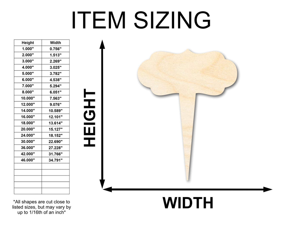 Unfinished Wood Garden Marker Stake | Craft Cutout | up to 12" DIY - NameSigns.com