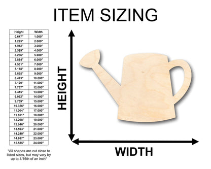 Unfinished Wood Garden Watering Can Shape - Craft - up to 46" DIY - NameSigns.com