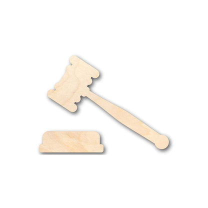 Unfinished Wood Gavel Shape - Law - Courthouse - (2 Piece) Craft - up to 46" DIY - NameSigns.com