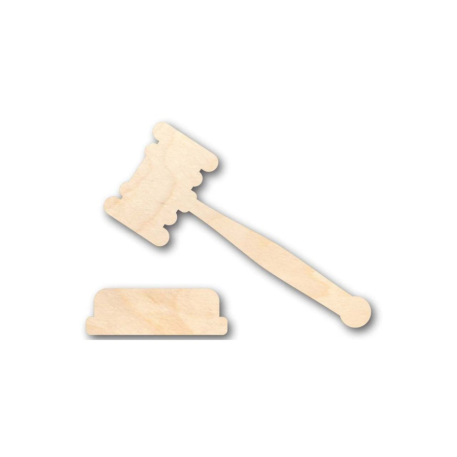 Unfinished Wood Gavel Shape - Law - Courthouse - (2 Piece) Craft - up to 46" DIY - NameSigns.com