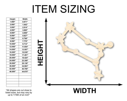 Unfinished Wood Gemini Constellation Shape - Zodiac Craft - up to 46" - NameSigns.com