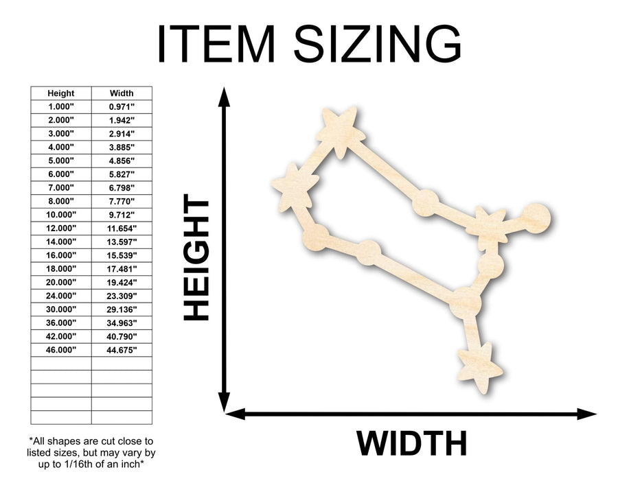 Unfinished Wood Gemini Constellation Shape - Zodiac Craft - up to 46" - NameSigns.com