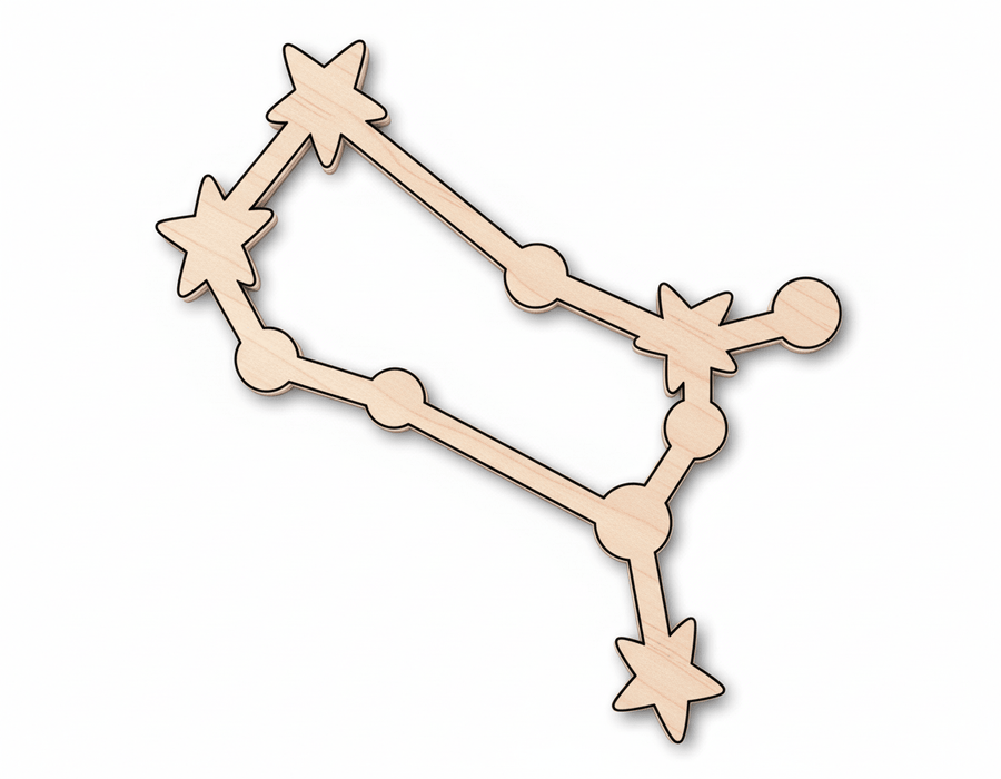 Unfinished Wood Gemini Constellation Shape - Zodiac Craft - up to 46" - NameSigns.com