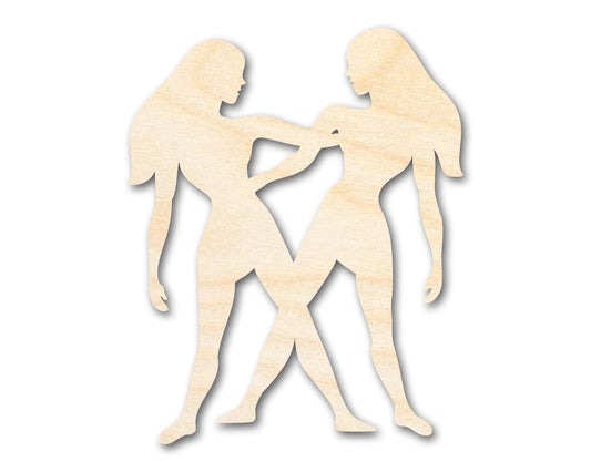 Unfinished Wood Gemini Twins Shape - Zodiac Craft - up to 46" - NameSigns.com
