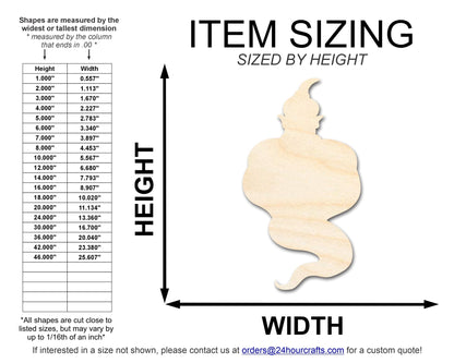 Unfinished Wood Genie Shape | DIY Craft Cutout | up to 46" DIY - NameSigns.com