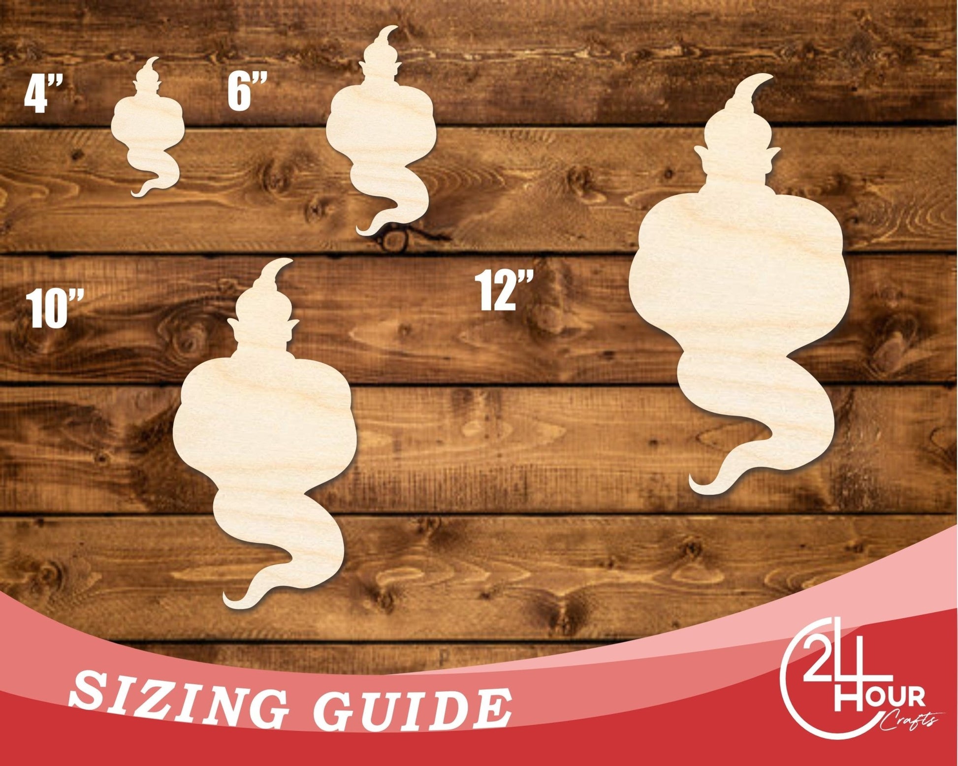 Unfinished Wood Genie Shape | DIY Craft Cutout | up to 46" DIY - NameSigns.com