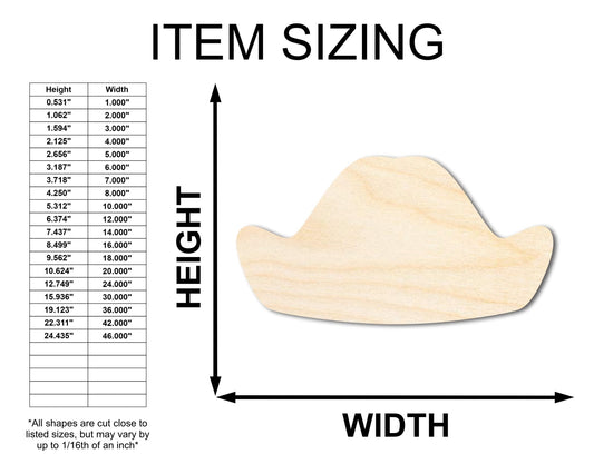 Unfinished Wood George Washington Hat Shape - Presidents Day Craft - up to 46" DIY - NameSigns.com