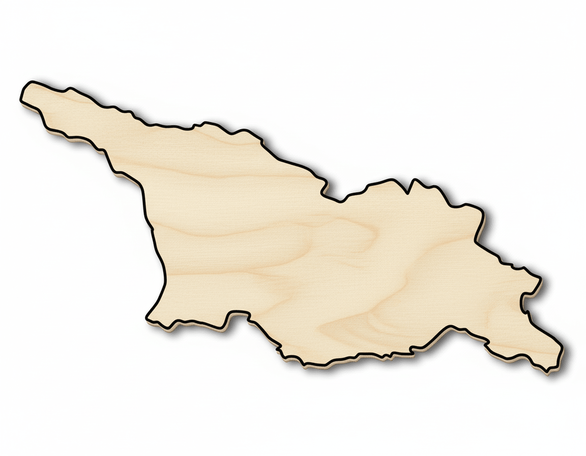 Unfinished Wood Georgia Country Shape - Euroasian Craft - up to 46" DIY - NameSigns.com