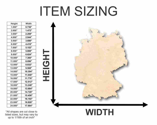 Unfinished Wood Germany Shape - Country - Craft - up to 46" DIY - NameSigns.com