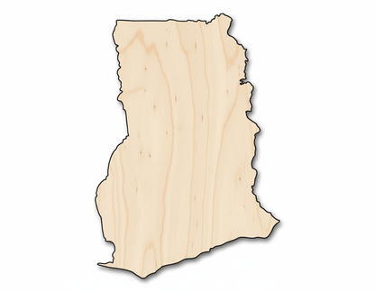 Unfinished Wood Ghana Country Shape - West African Craft - up to 46" DIY - NameSigns.com
