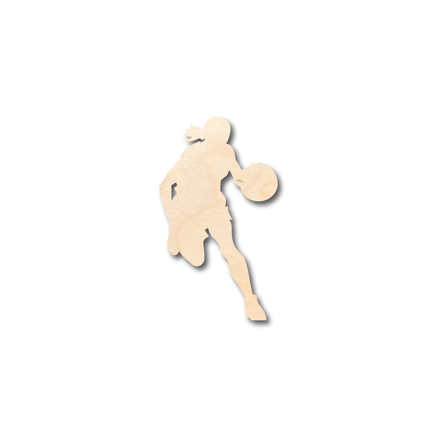 Unfinished Wood Girl Basketball Shape - Craft - up to 46" DIY - NameSigns.com