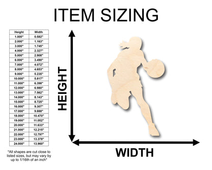 Unfinished Wood Girl Basketball Shape - Craft - up to 46" DIY - NameSigns.com