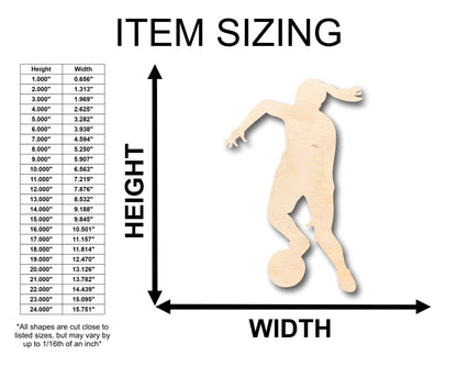 Unfinished Wood Girl Soccer Shape - Craft - up to 46" DIY - NameSigns.com
