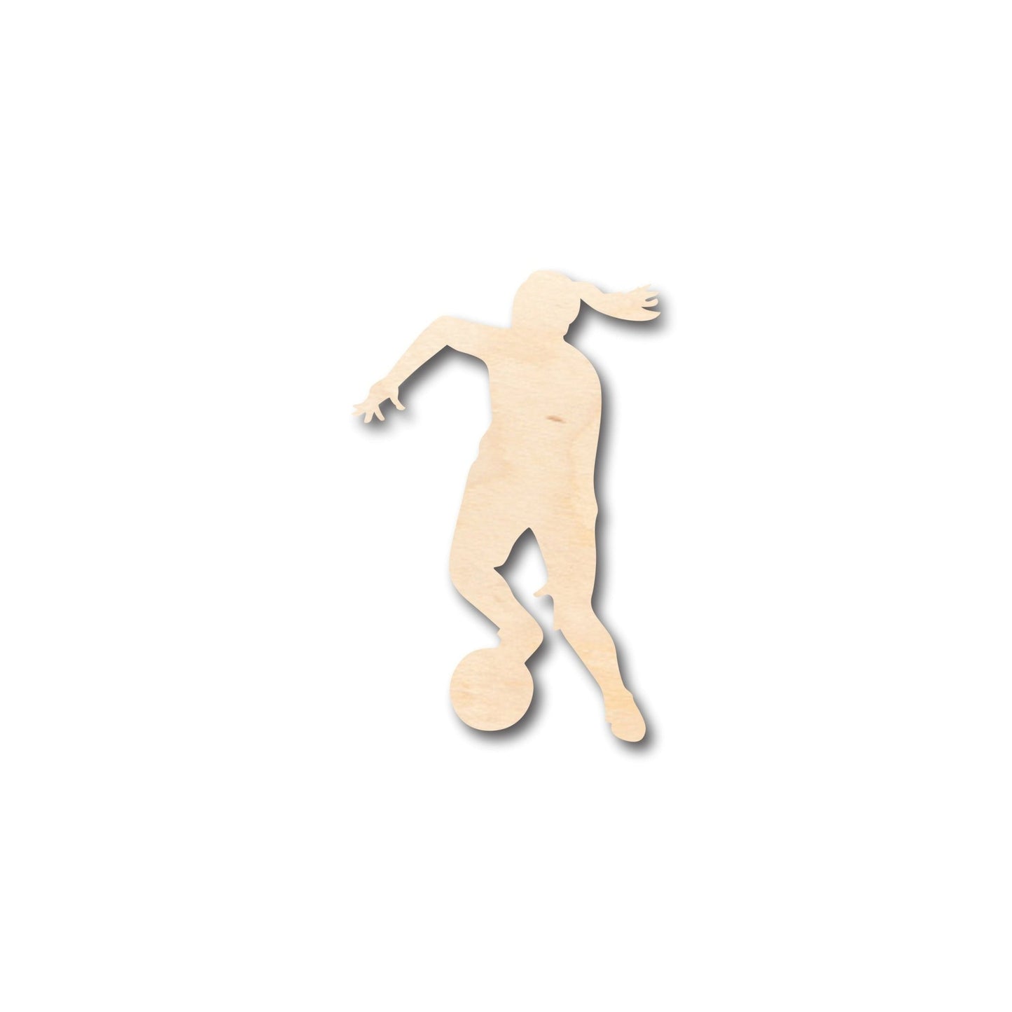 Unfinished Wood Girl Soccer Shape - Craft - up to 46" DIY - NameSigns.com