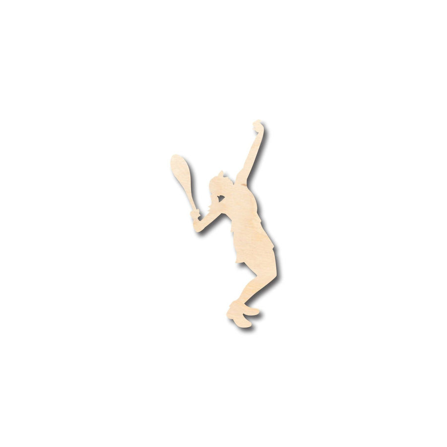 Unfinished Wood Girl Tennis Serve Shape - Craft - up to 46" DIY - NameSigns.com