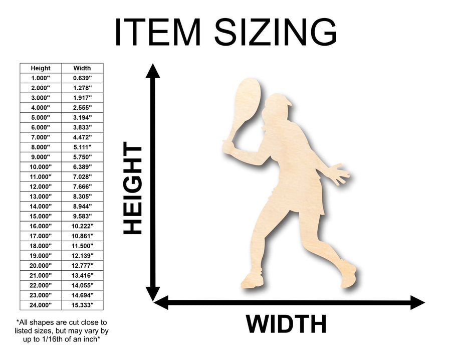 Unfinished Wood Girl Tennis Shape - Craft - up to 46" DIY - NameSigns.com