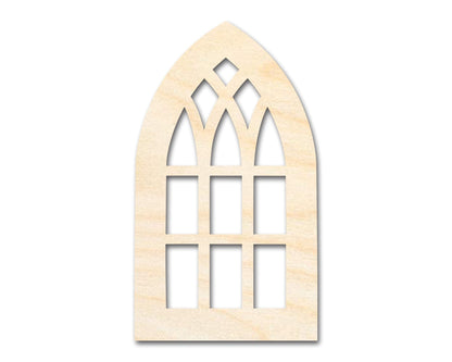 Unfinished Wood Gothic Window Shape | Craft Cutout | up to 46" DIY - NameSigns.com