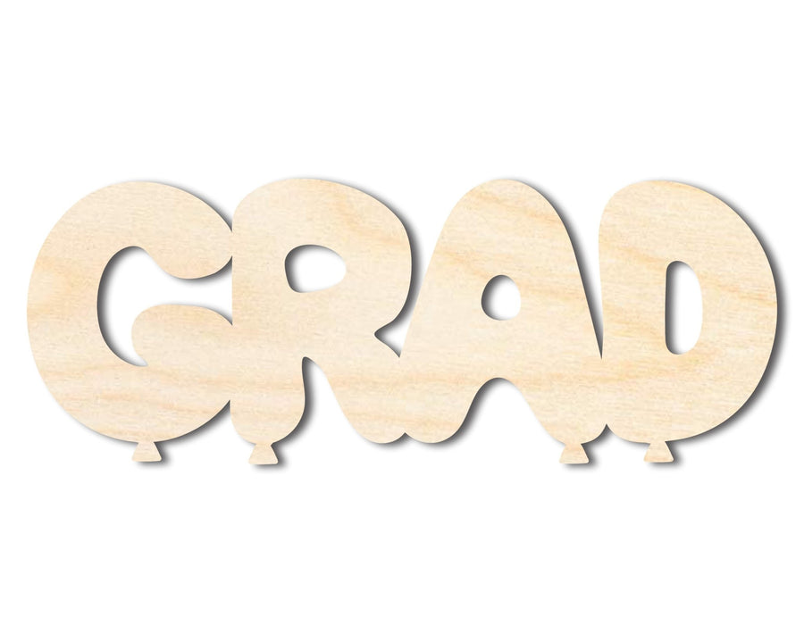Unfinished Wood Grad Balloons Shape | DIY Craft Cutout | up to 46" DIY - NameSigns.com