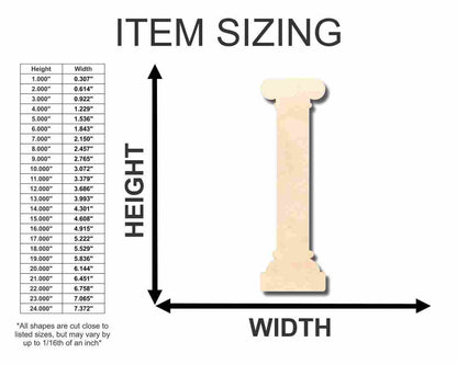 Unfinished Wood Greek Classic Column Shape - Craft - up to 46" DIY - NameSigns.com