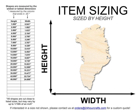 Unfinished Wood Greenland Shape | DIY Craft Cutout | up to 46" DIY - NameSigns.com