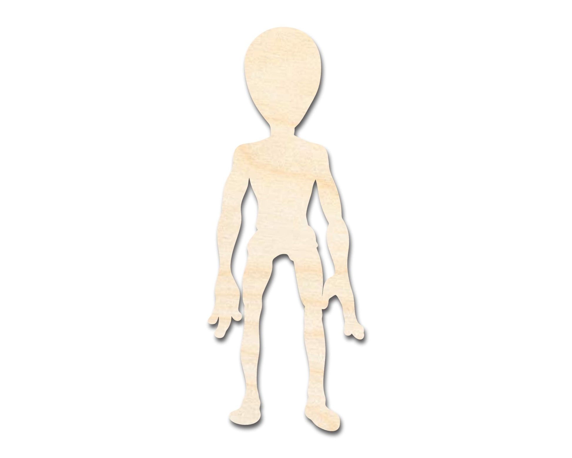 Unfinished Wood Grey Alien Shape - Craft - up to 46" - NameSigns.com