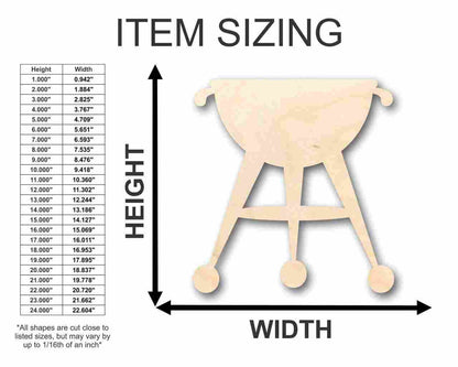 Unfinished Wood Grill Shape - Summer - Craft - up to 46" DIY - NameSigns.com