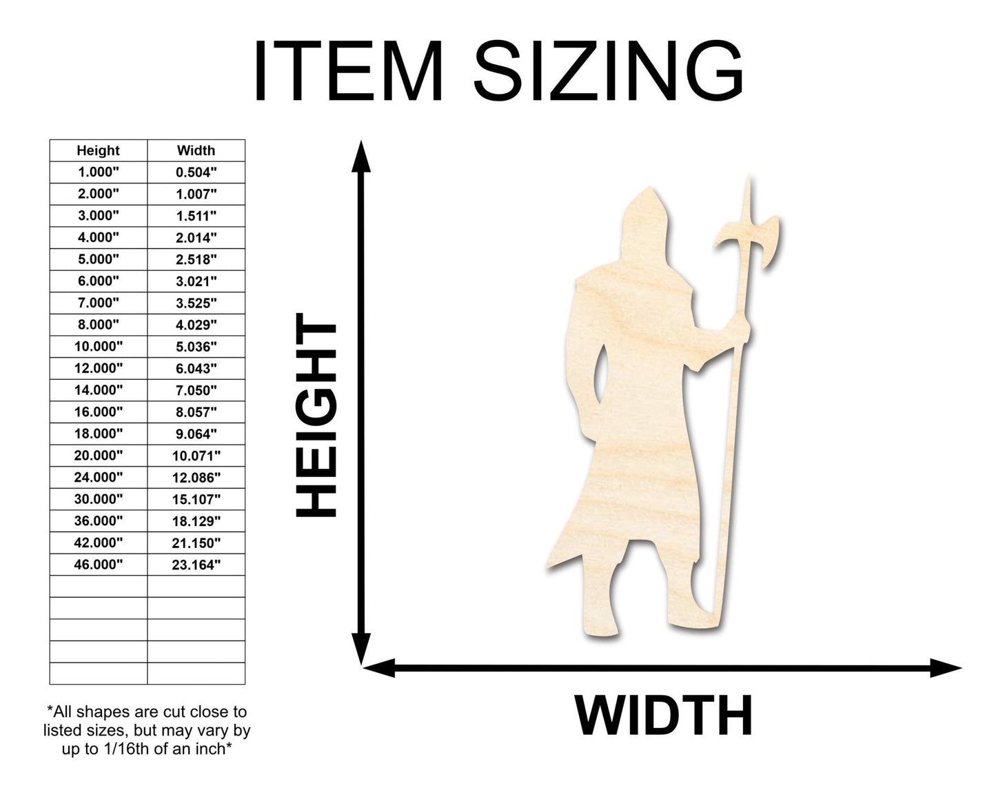 Unfinished Wood Guardsman Shape - Craft - up to 46" - NameSigns.com