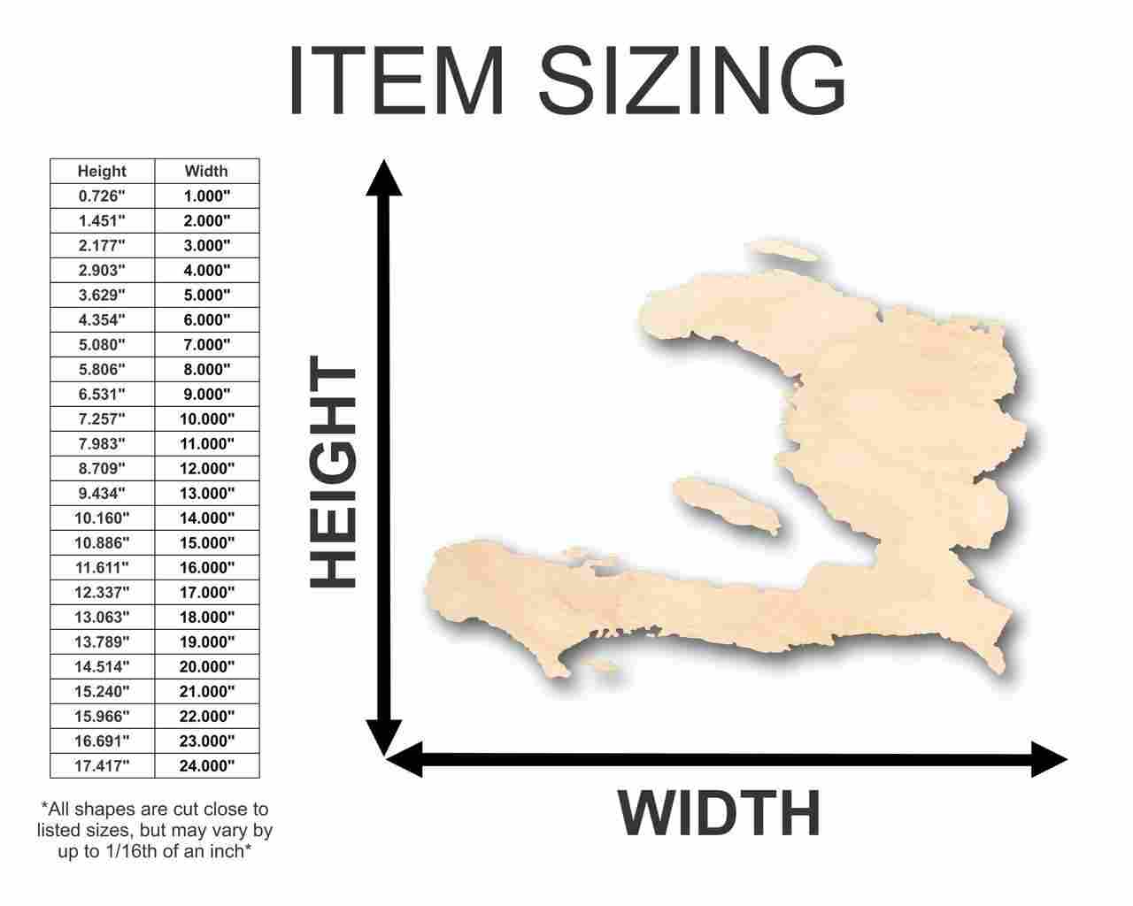Unfinished Wood Haiti Shape - Country - Craft - up to 46" DIY - NameSigns.com