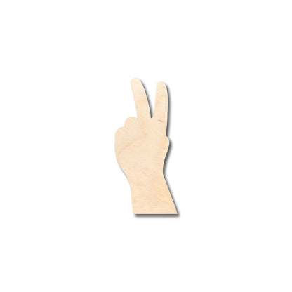 Unfinished Wood Hand Peace Symbol Shape - Craft - up to 46" DIY - NameSigns.com
