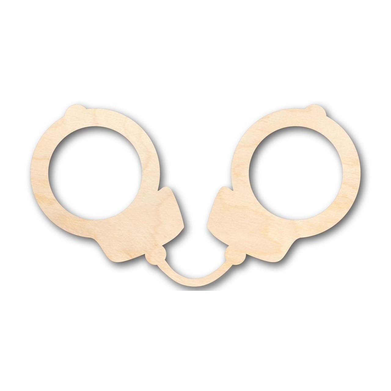 Unfinished Wood Handcuff Shape - Police - Law - Craft - up to 46" DIY - NameSigns.com