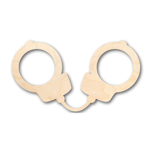 Unfinished Wood Handcuff Shape - Police - Law - Craft - up to 46" DIY - NameSigns.com