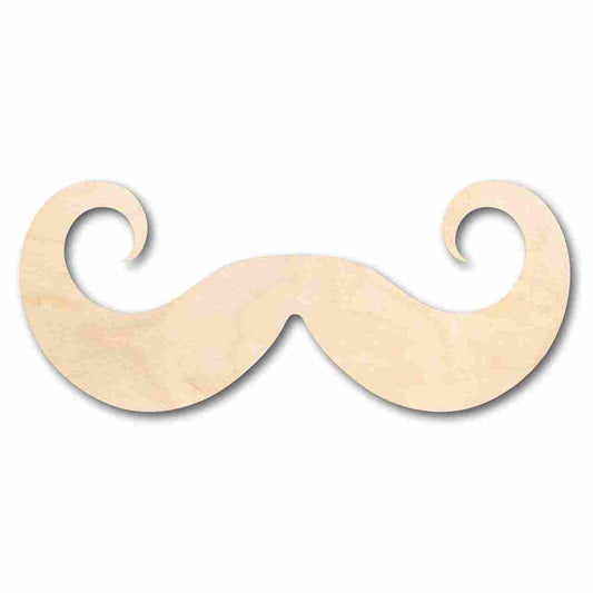 Unfinished Wood Handlebar Mustache Shape - Craft - up to 46" DIY - NameSigns.com