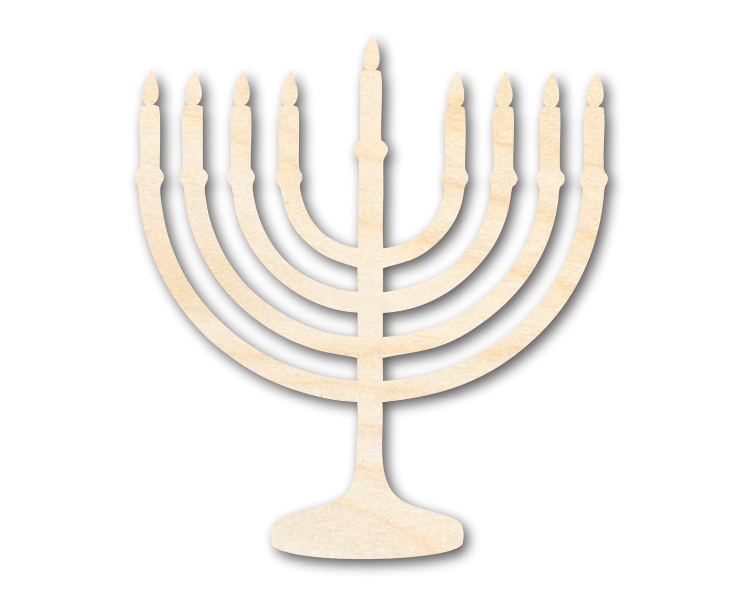 Unfinished Wood Hanukkah Menorah Shape - Craft - up to 46" - NameSigns.com