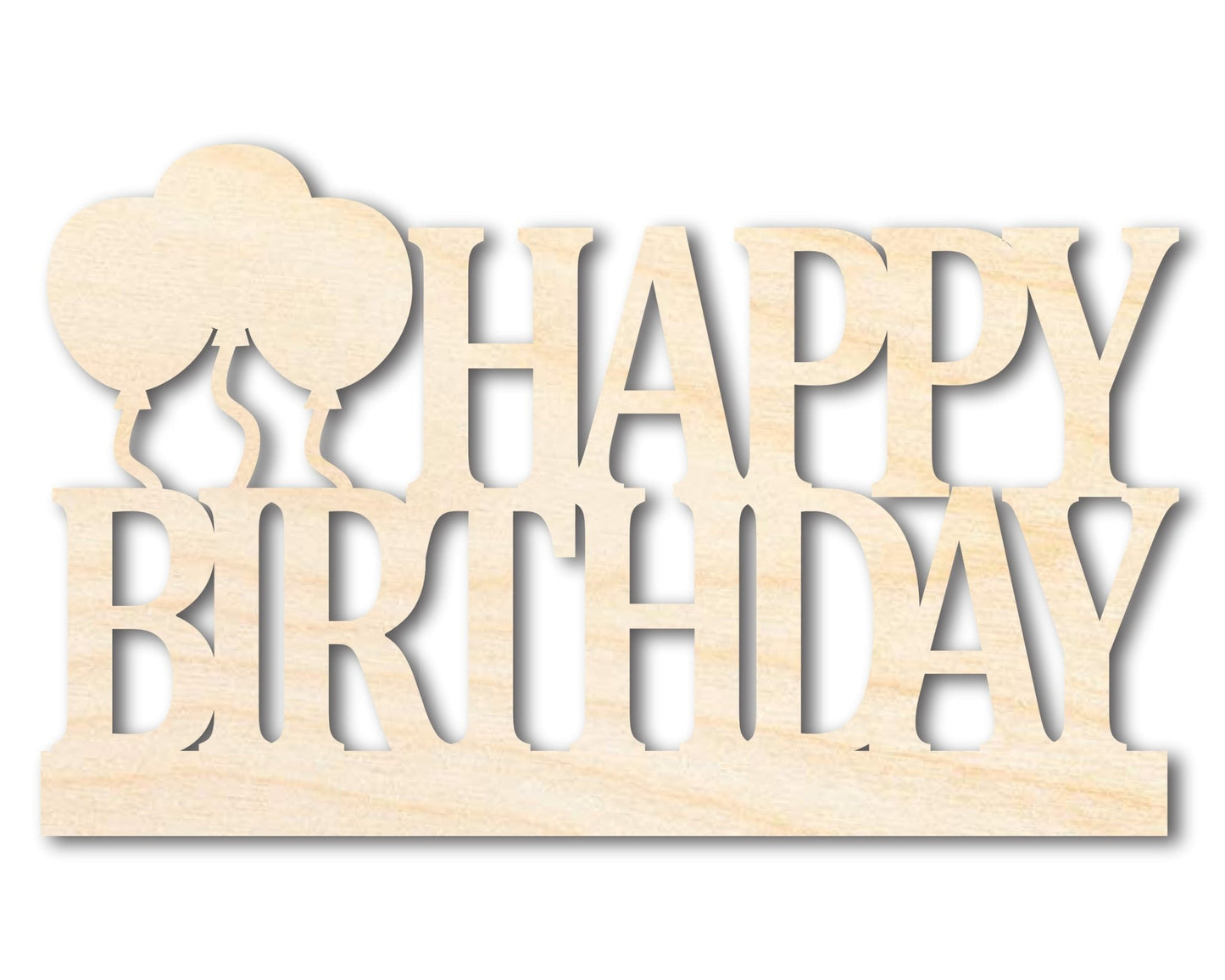 Unfinished Wood Happy Birthday Shape | DIY Craft Cutout | up to 46" DIY - NameSigns.com
