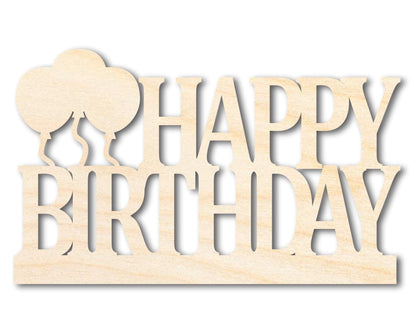 Unfinished Wood Happy Birthday Shape | DIY Craft Cutout | up to 46" DIY - NameSigns.com