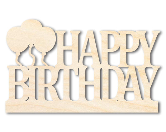 Unfinished Wood Happy Birthday Shape | DIY Craft Cutout | up to 46" DIY - NameSigns.com