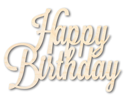 Unfinished Wood Happy Birthday Shape - Word Craft - up to 46" - NameSigns.com
