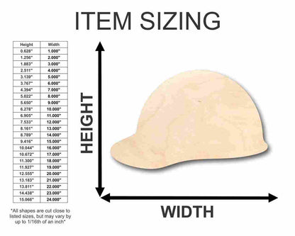 Unfinished Wood Hard Hat Shape - Construction - Tool - Craft - up to 46" DIY - NameSigns.com