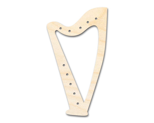 Unfinished Wood Harp with Holes Shape - Craft - up to 46" - NameSigns.com