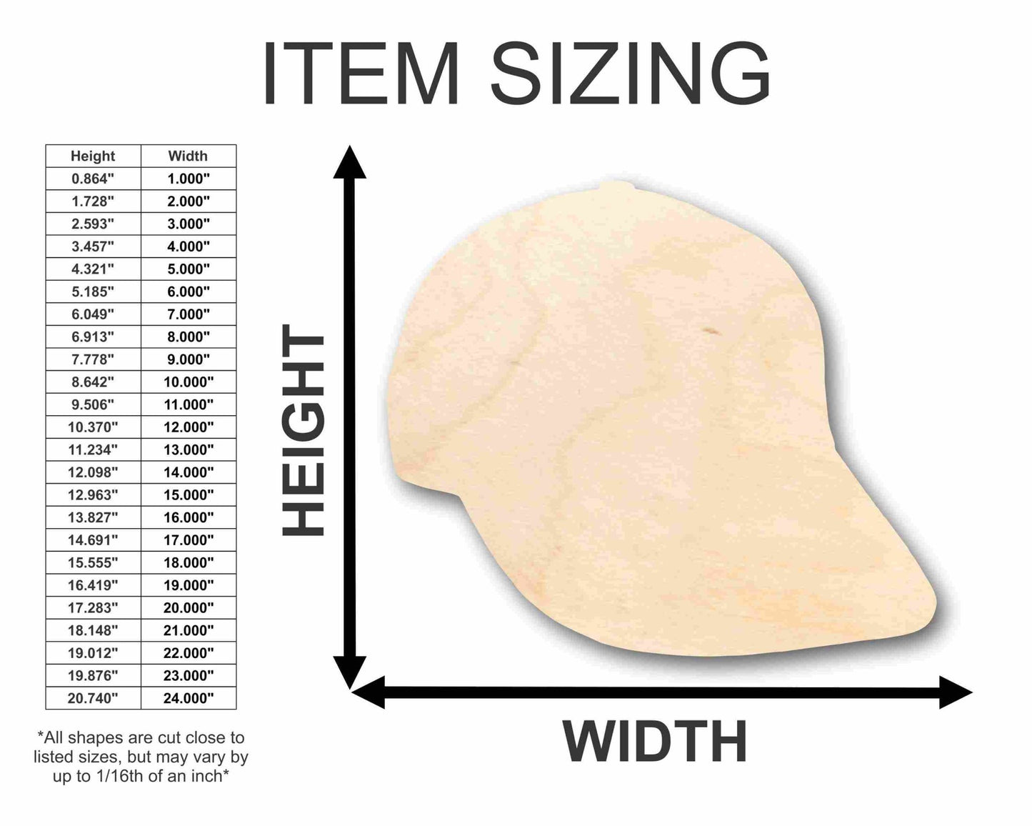 Unfinished Wood Hat Silhouette - Craft - up to 46" DIY - NameSigns.com