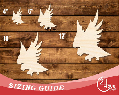 Unfinished Wood Hawk Mascot Shape | DIY Craft Cutout | up to 46" DIY - NameSigns.com