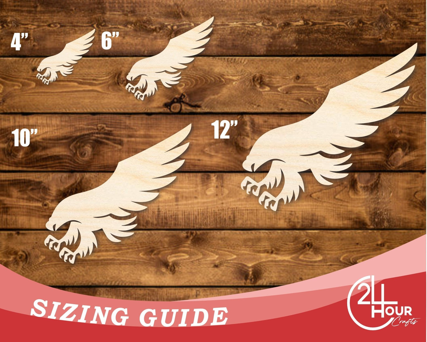 Unfinished Wood Hawk Mascot Shape | DIY Craft Cutout | up to 46" DIY - NameSigns.com