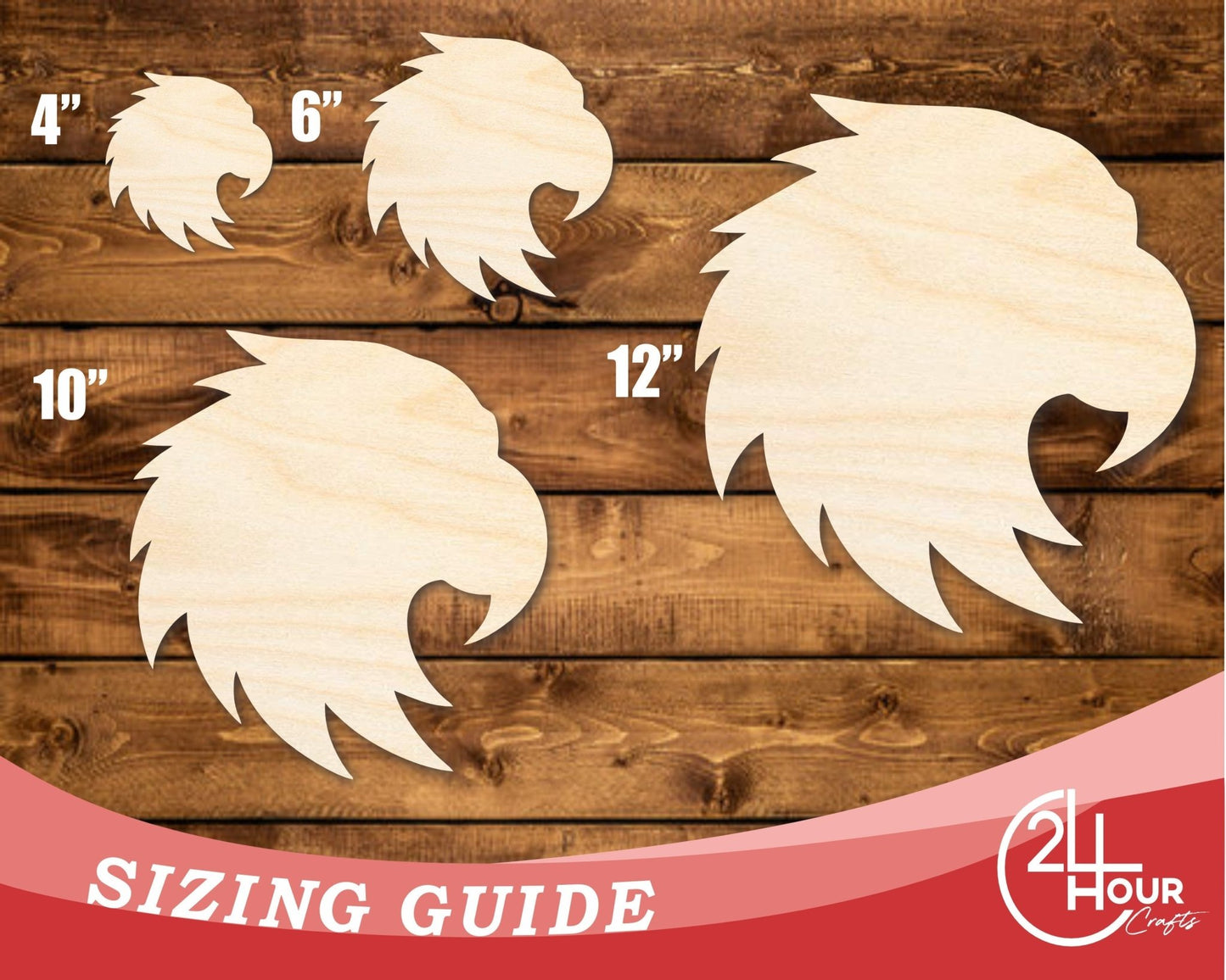 Unfinished Wood Hawk Mascot Shape | DIY Craft Cutout | up to 46" DIY - NameSigns.com