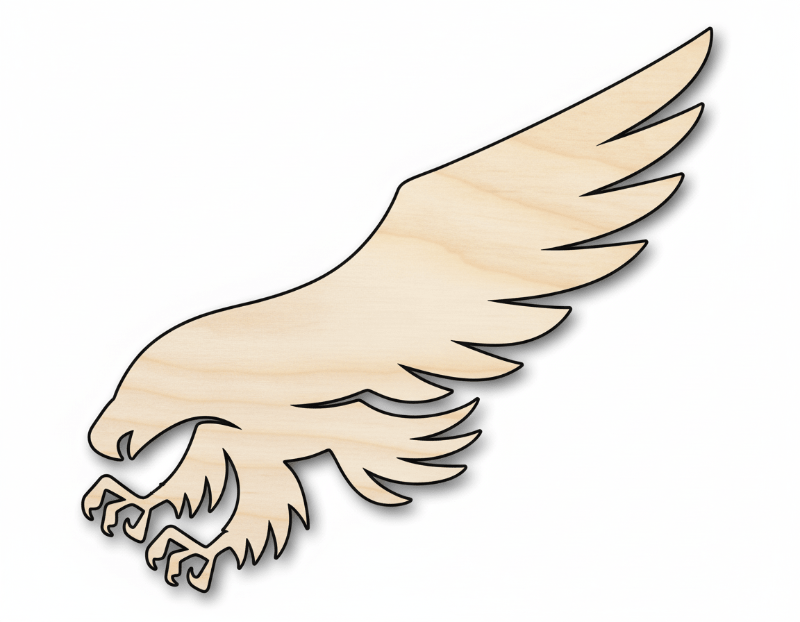 Unfinished Wood Hawk Mascot Shape | DIY Craft Cutout | up to 46" DIY - NameSigns.com