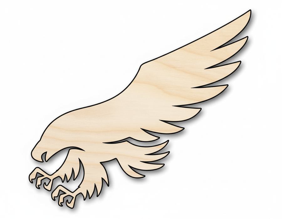 Unfinished Wood Hawk Mascot Shape | DIY Craft Cutout | up to 46" DIY - NameSigns.com