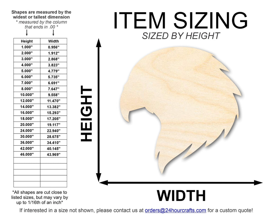 Unfinished Wood Hawk Mascot Shape | DIY Craft Cutout | up to 46" DIY - NameSigns.com