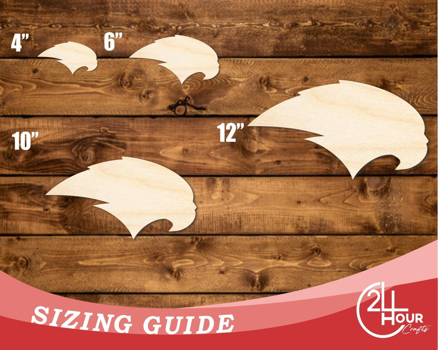 Unfinished Wood Hawk Mascot Shape | DIY Craft Cutout | up to 46" DIY - NameSigns.com