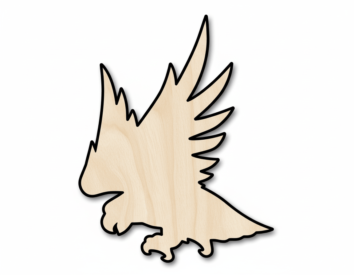 Unfinished Wood Hawk Mascot Shape | DIY Craft Cutout | up to 46" DIY - NameSigns.com