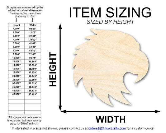 Unfinished Wood Hawk Mascot Shape | DIY Craft Cutout | up to 46" DIY - NameSigns.com
