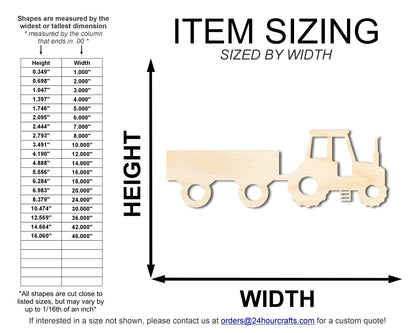 Unfinished Wood Hay Ride Shape | DIY Craft Cutout | up to 46" DIY - NameSigns.com